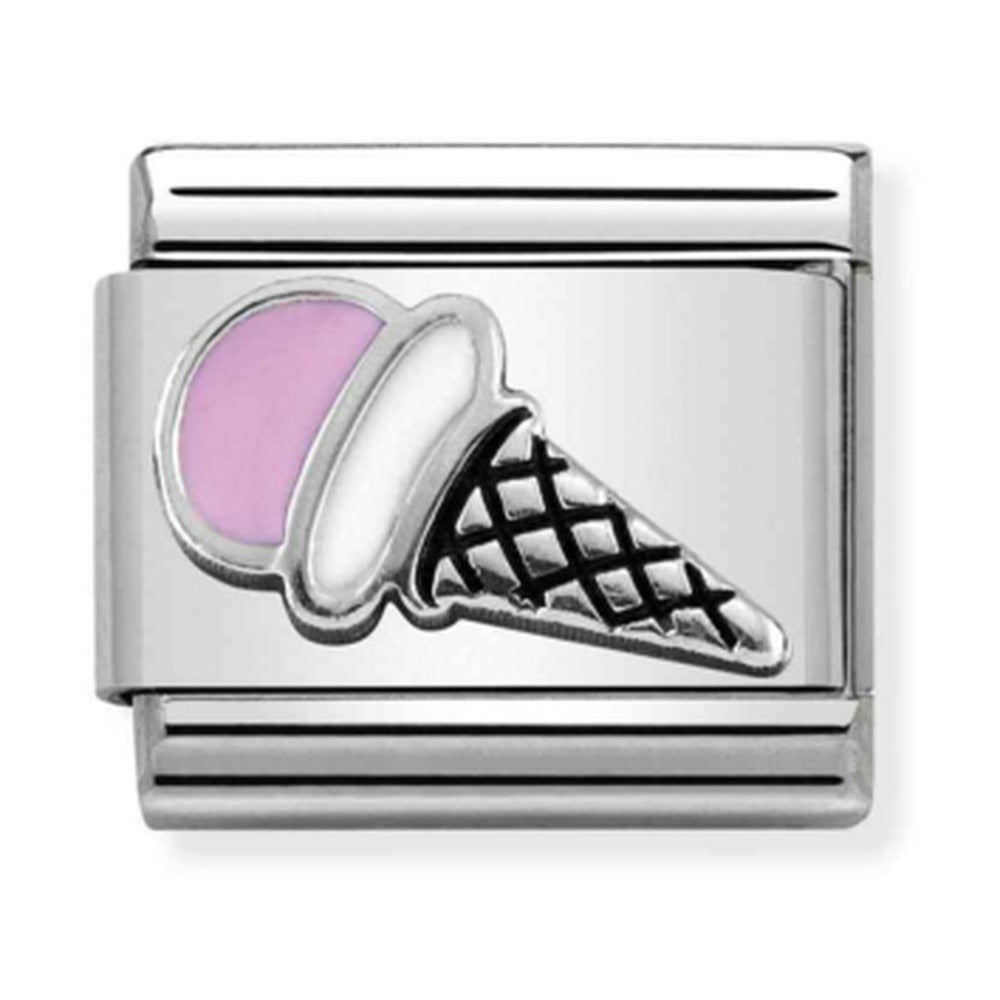 Nomination Composable Silver Pink Ice Cream Charm 330202/44