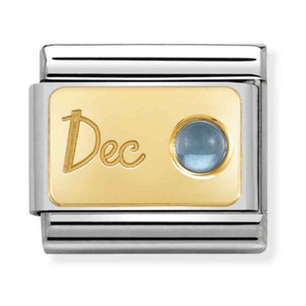 Nomination Composable Gold December Light Blue Topaz Charm 030519/12