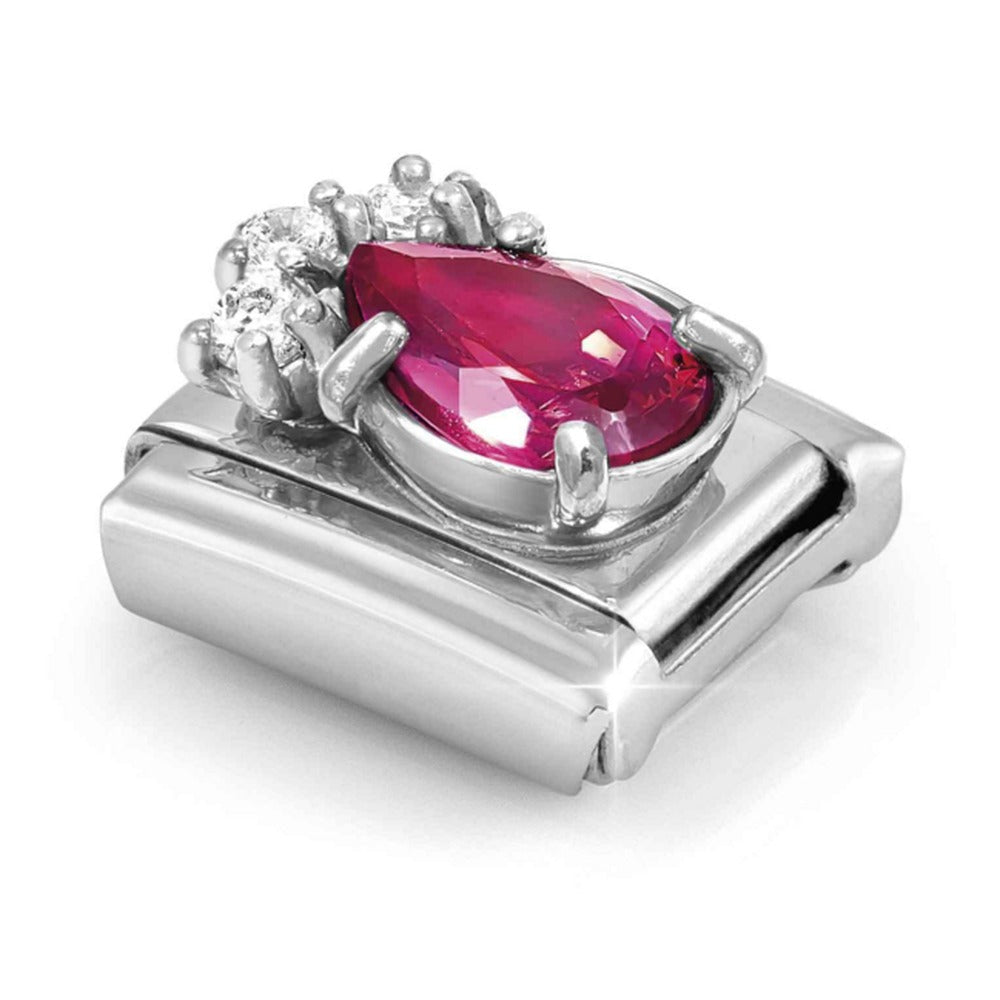 Nomination Composable Silver Red CZ Teardrop Charm 330329/02