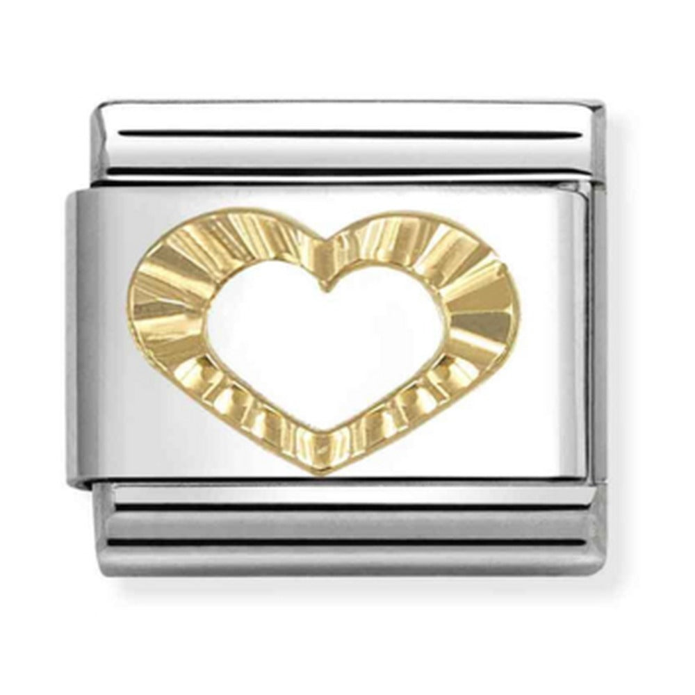 Composable Gold Diamond Cut Heart Charm 030149/63