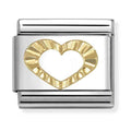 Composable Gold Diamond Cut Heart Charm 030149/63