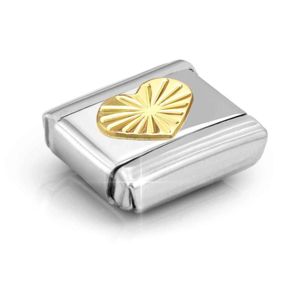 Nomination Composable Gold DIAMOND-CUT HEART Charm 030149/51