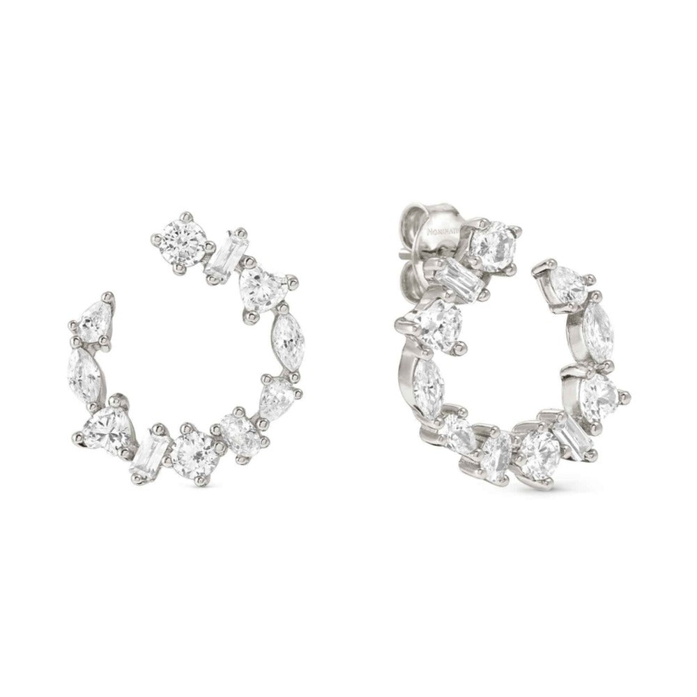 Nomination Colour Wave Silver CZ Circle Earrings 149888/031