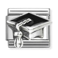 Nomination Composable Silver Black Graduation Hat Charm 330204/32