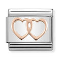 Nomination Composable Rose Gold DOUBLE HEARTS Charm 430104/08