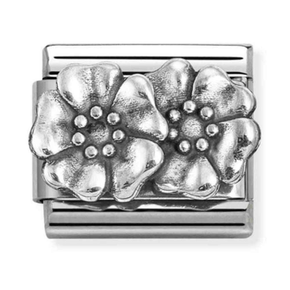 Nomination Composable Silver Oxidized Flowers Charm 330101/73