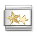 Composable Gold Diamond Cut Double Stars Charm 030149/65