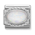 Nomination Composable Classic Silver Hard Stones White Opal 330503/07