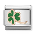 Nomination Composable Rose Gold Green Clover Charm 430202/01