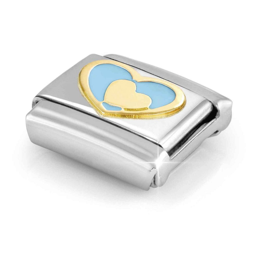 Nomination Composable Gold HEART IN BLUE HEART Charm 030283/31