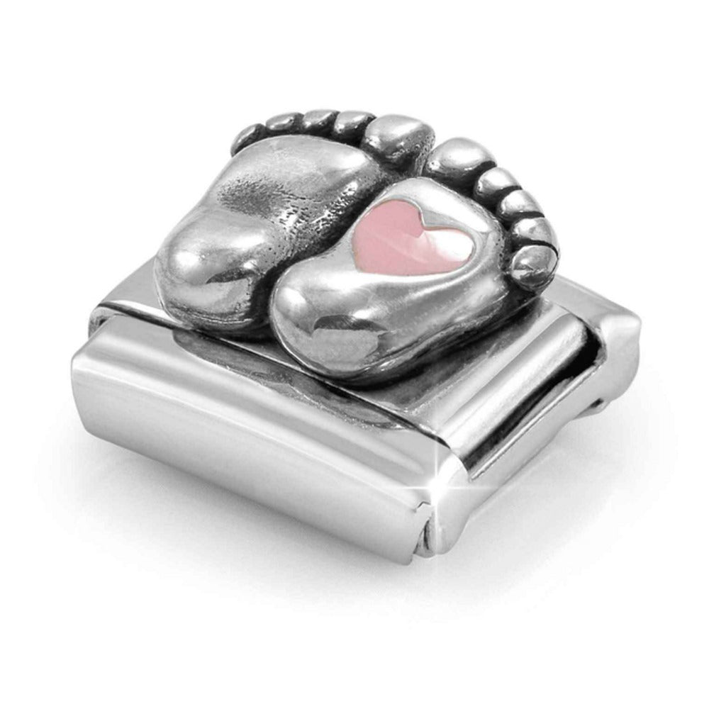 Nomination Composable Silver Pink Rounded Feet Charm 330204/31