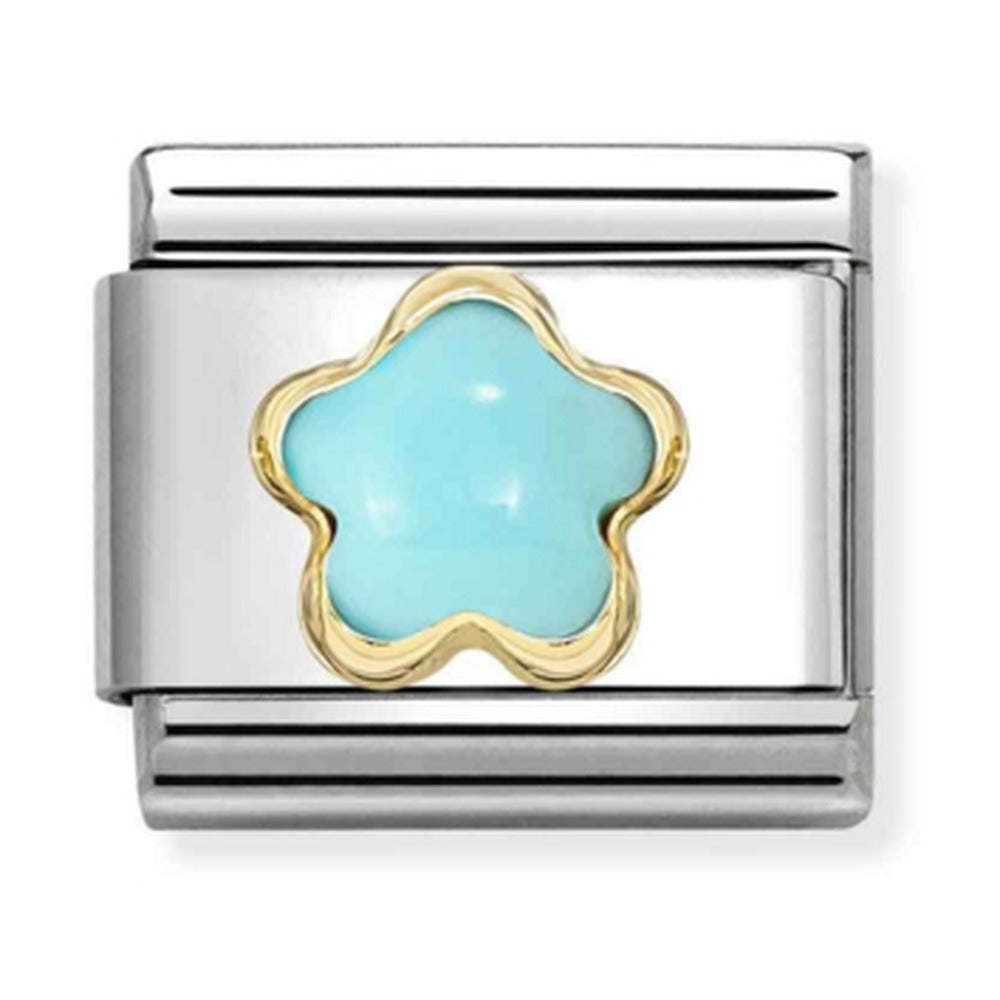 Nomination Composable Gold Turquoise Flower Charm 030522/06