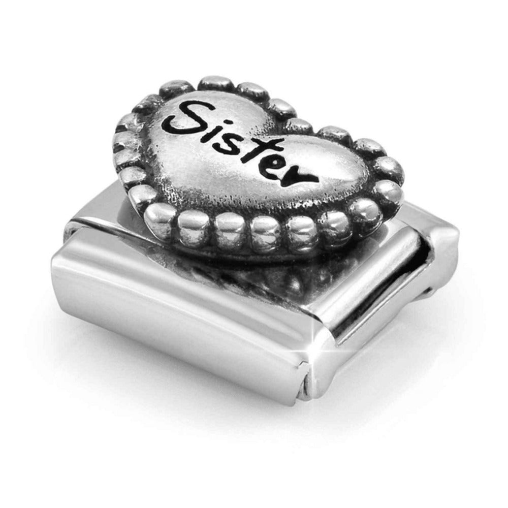 Nomination Composable Silver Raised Heart With Dots Sister Charm 330101/81