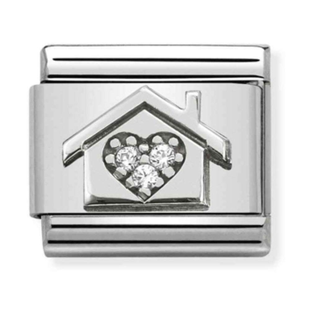 Nomination Composable Silver CZ House With Heart Charm 330311/11
