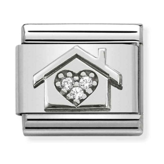 Nomination Composable Silver CZ House With Heart Charm 330311/11