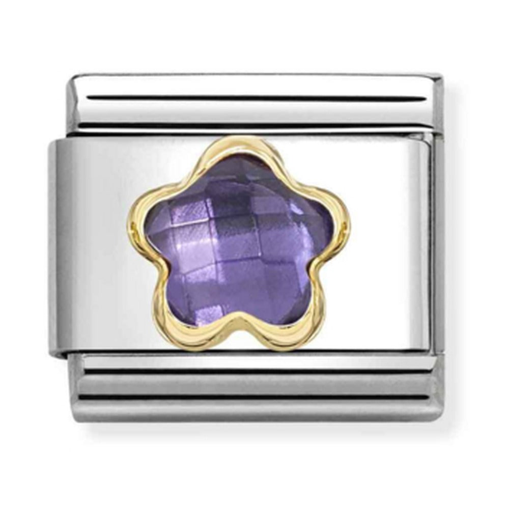 Nomination Composable Gold Purple Flower Charm 030615/001