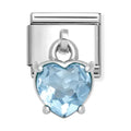 Nomination Composable Silver Heart Shaped Blue Drop Charm 331812/15