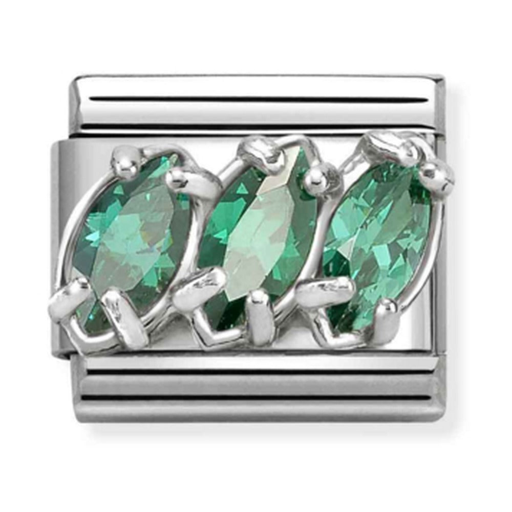 Nomination Composable Silver Green Trilogy Charm 330329/23