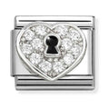 Nomination Composable Silver Pave` Heart Key Hole' Charm 330328/09