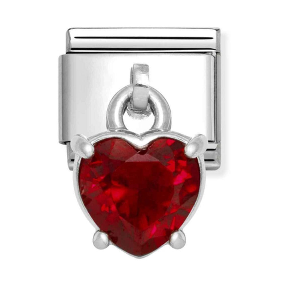 Nomination Composable Silver Heart Shaped Red Drop Charm