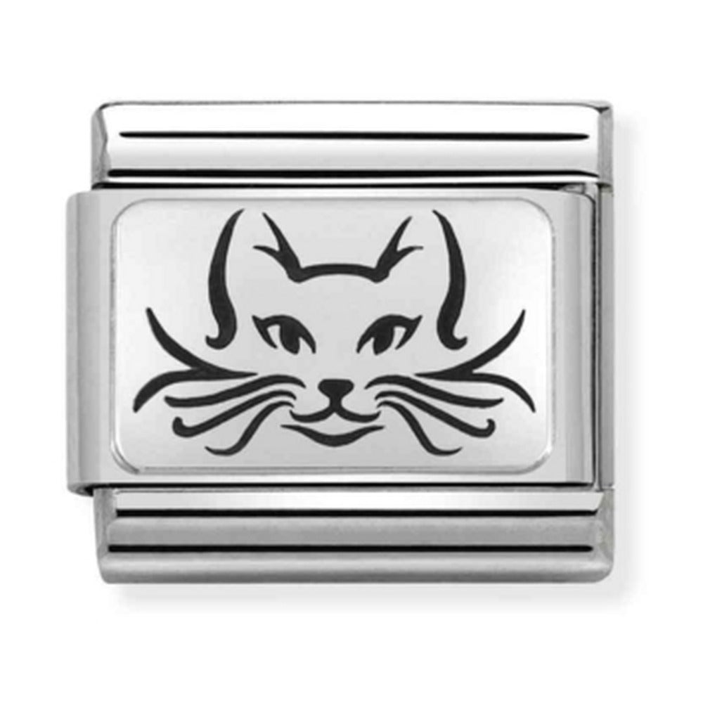 Nomination Composable Silver Cats Head Charm 330109/05