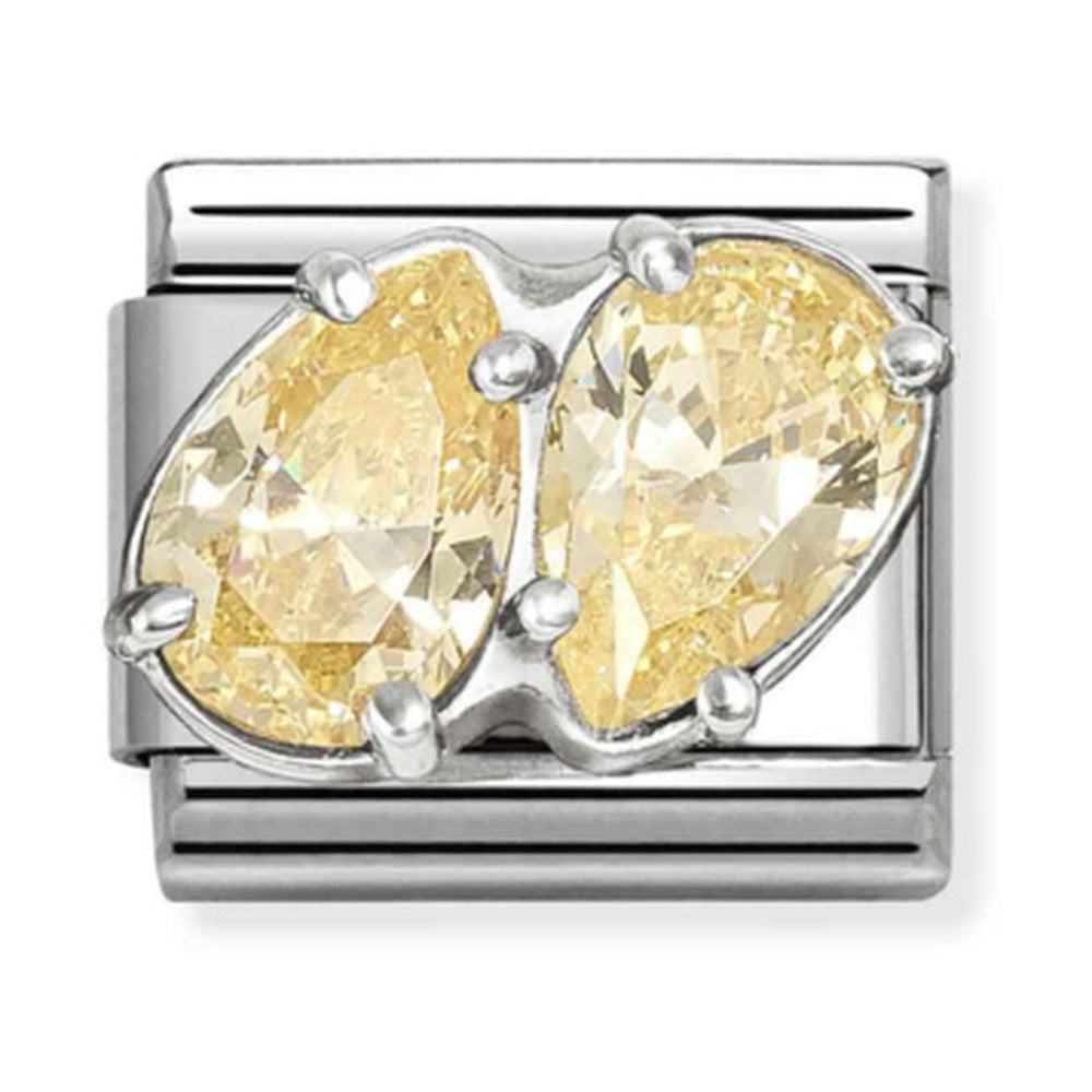 Nomination Composable Silver, Yellow CZ Double Teardrop Charm 330329/15