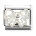 Nomination Composable Silver Mother Of Pearl Resin Bow Charm 330509/20
