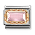 Nomination Composable Classic Faceted Pink Baguette Link in 9k Rose Gold