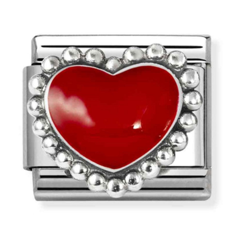 Nomination Composable Silver Red Enamel Raised Heart Charm 330204/39