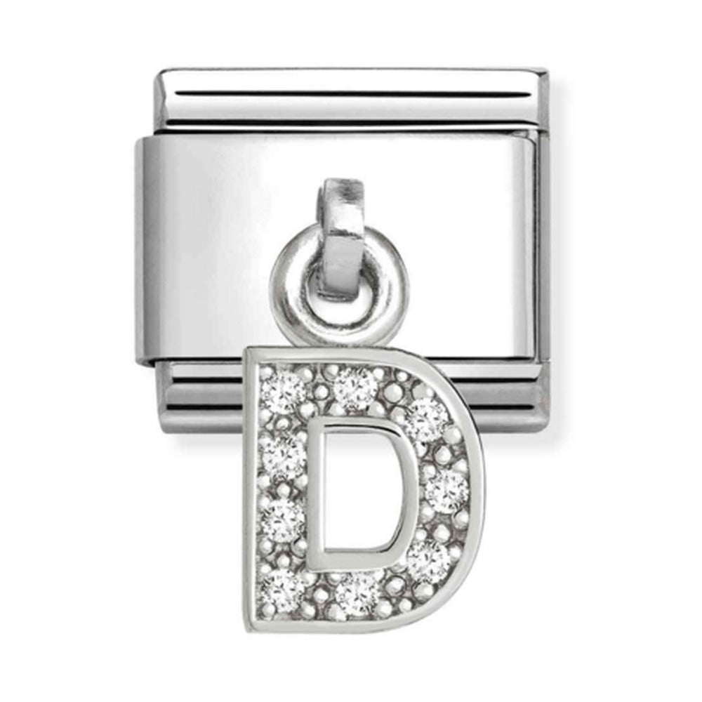 Nomination Composable Silver Initial 'D' CZ Drop Charm 331818/04