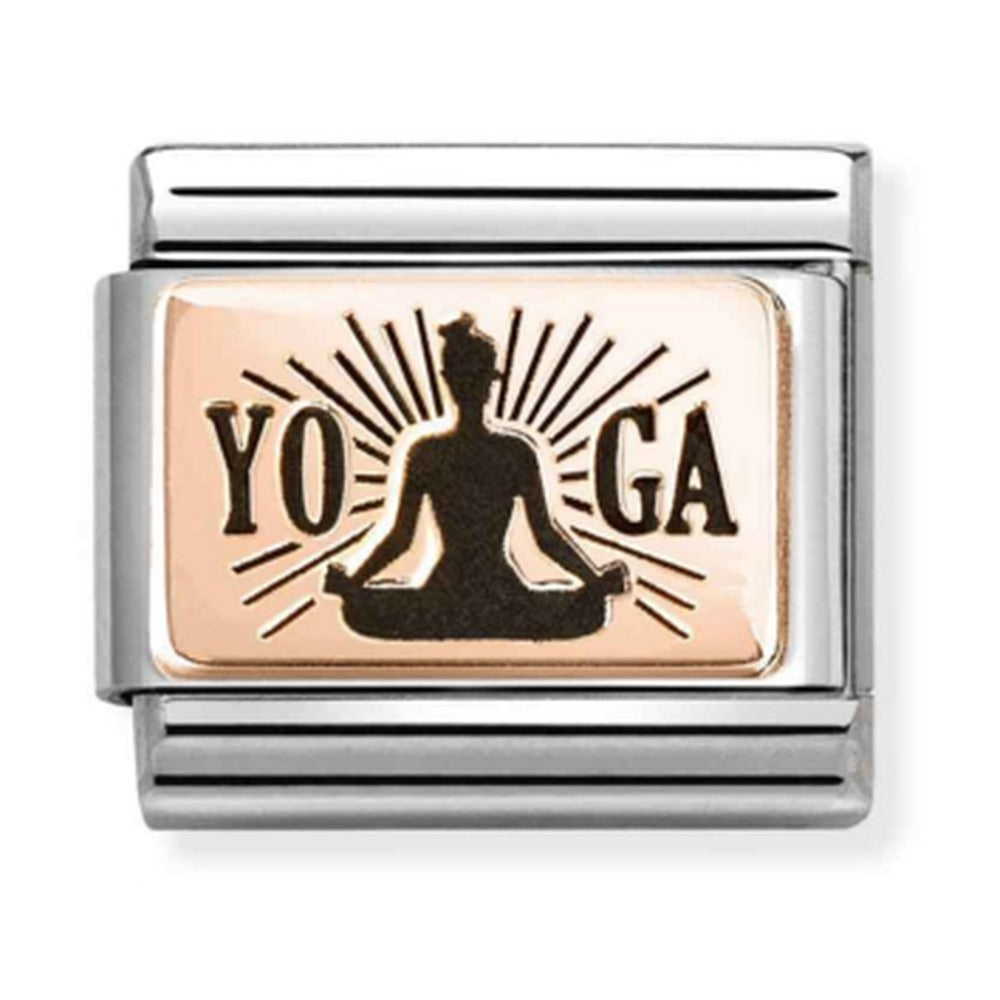 Nomination Composable Rose Gold Yoga Meditation Charm