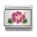 Nomination Composable Rose Gold FUCHSIA HIBISCUS Charm 430202/04