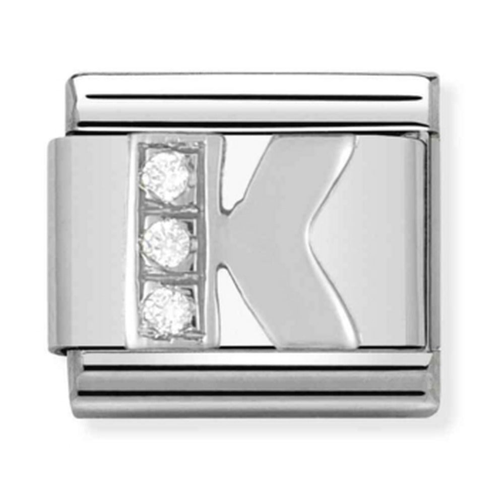 Nomination Composable Silver CZ Letter K Charm 330301/11