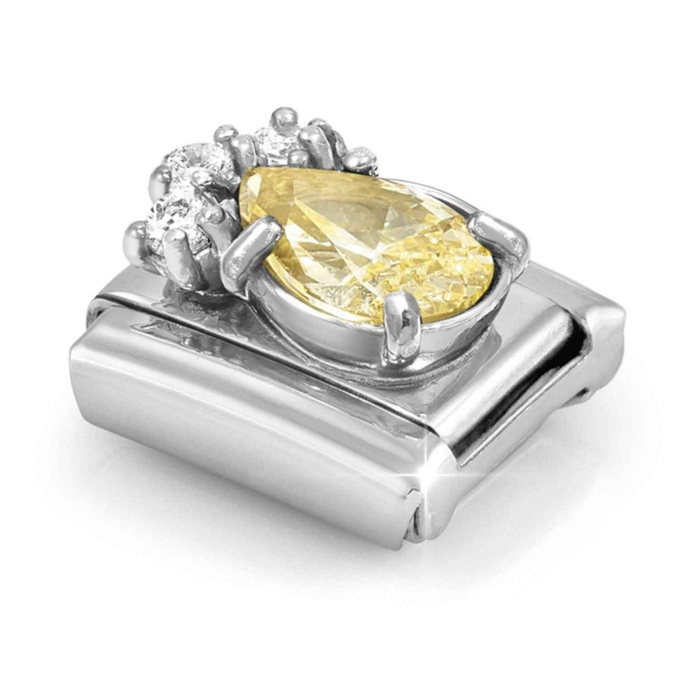Nomination Composable Silver Yellow CZ Teardrop Charm 330329/07