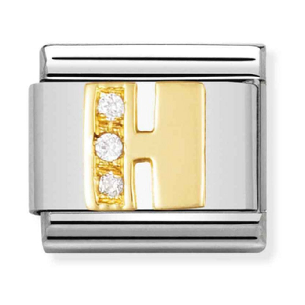 Nomination Composable Gold CZ Letter H Charm 030301/08