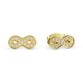 Nomination Soffio D'Amore Cubic Zirconia Infinity Stud Earrings Stainless Steel Golden PVD