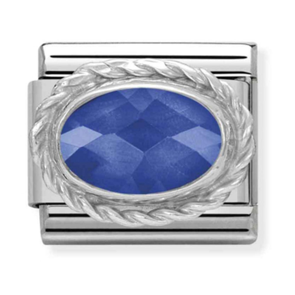 Nomination Composable Silver Oval Blue CZ Charm 330604/007