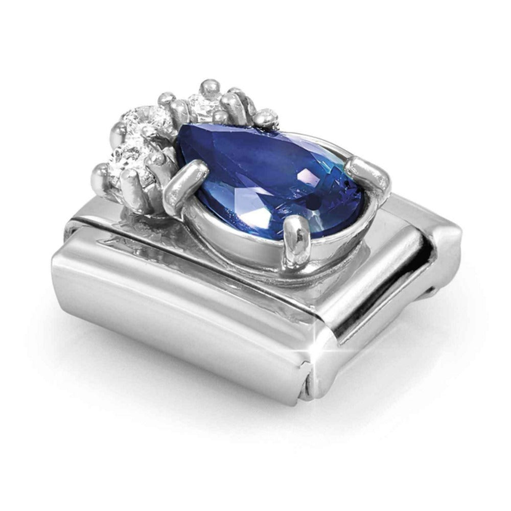 Composable Silver, Blue CZ Teardrop Charm 330329/06