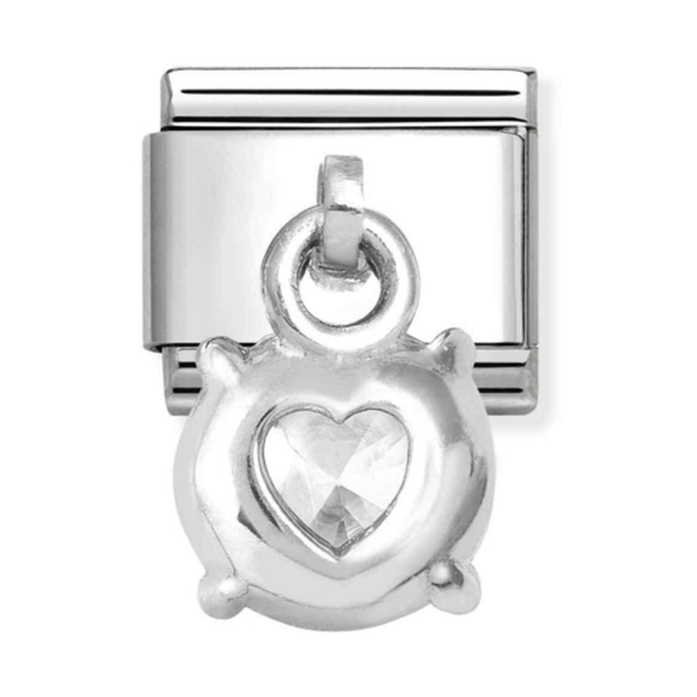Nomination Composable Silver Round Clear Drop Charm 331812/09