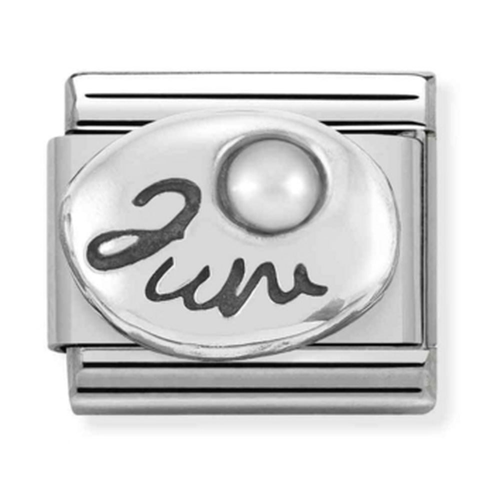 Nomination Composable Silver June White Pearl Charm 330505/06