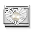 Nomination Composable Silver Heart With White Pearl Charm 330508/13