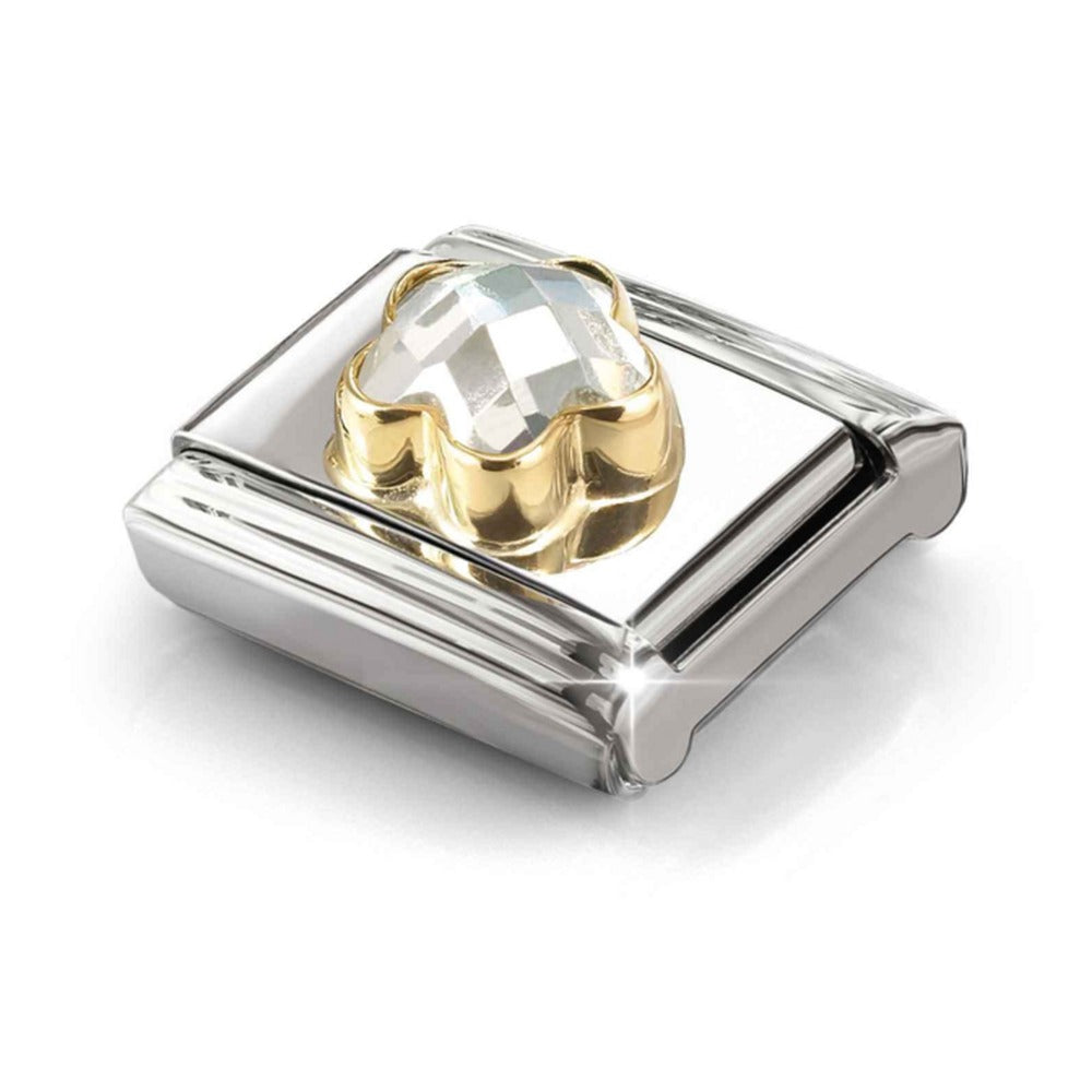 Nomination Composable Gold White Flower Charm 030615/010