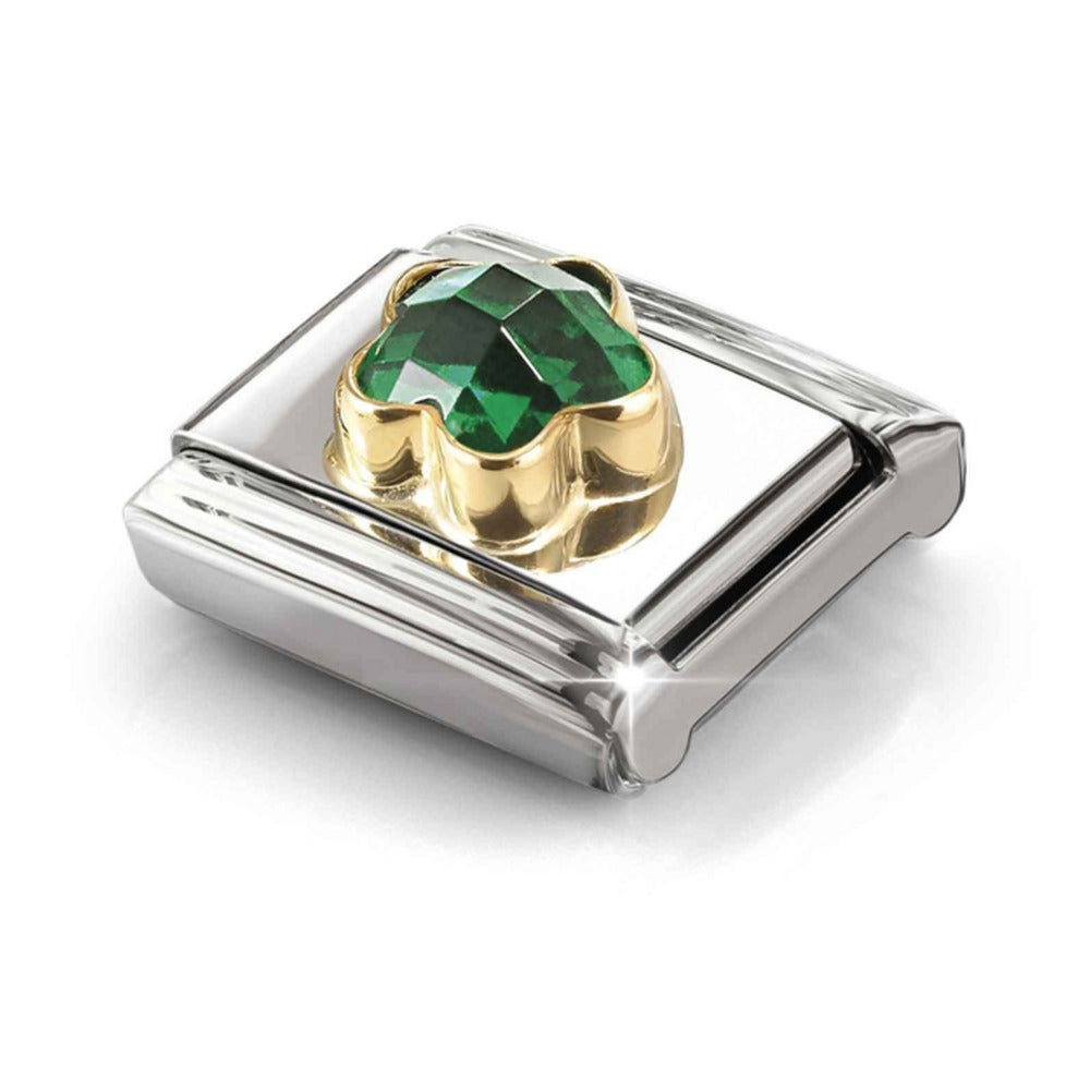 Nomination Composable Gold Green Flower Charm 030615/004