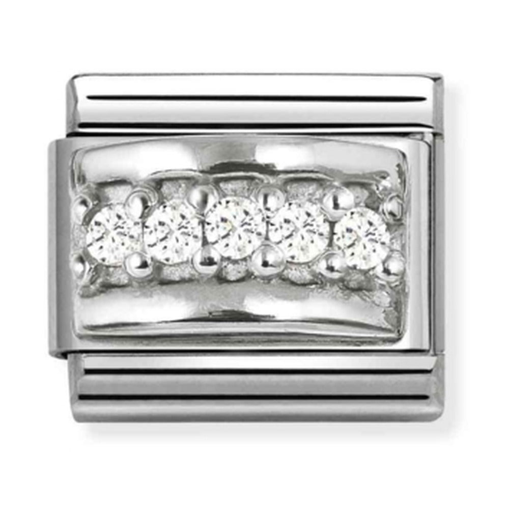Nomination Composable Silver 5 CZ Domed Charm 330304/50