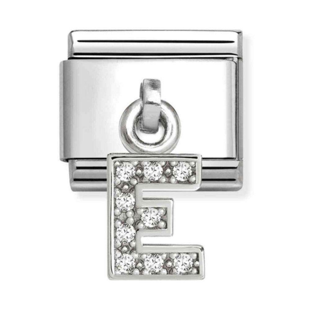 Nomination Composable Silver Initial 'E' CZ Drop Charm 331818/05
