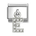 Nomination Composable Silver Initial 'E' CZ Drop Charm 331818/05