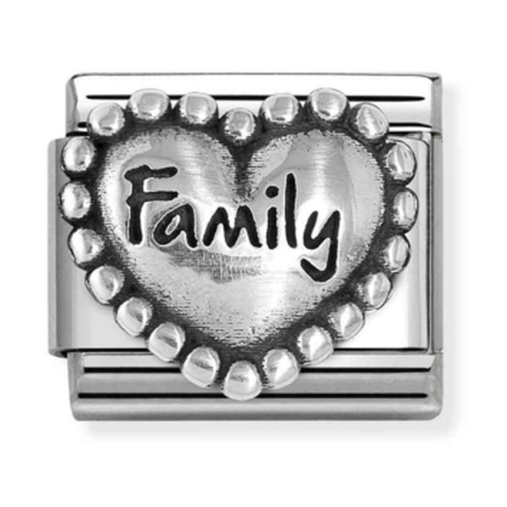 Nomination Composable Silver Raised Heart With Dots Family Charm 330101/84