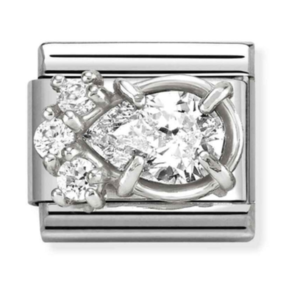 Nomination Composable Silver CZ Teardrop Charm 330329/01