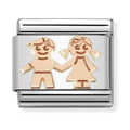 Nomination Composable Rose Gold Siblings Holding Hands Charm 430104/33