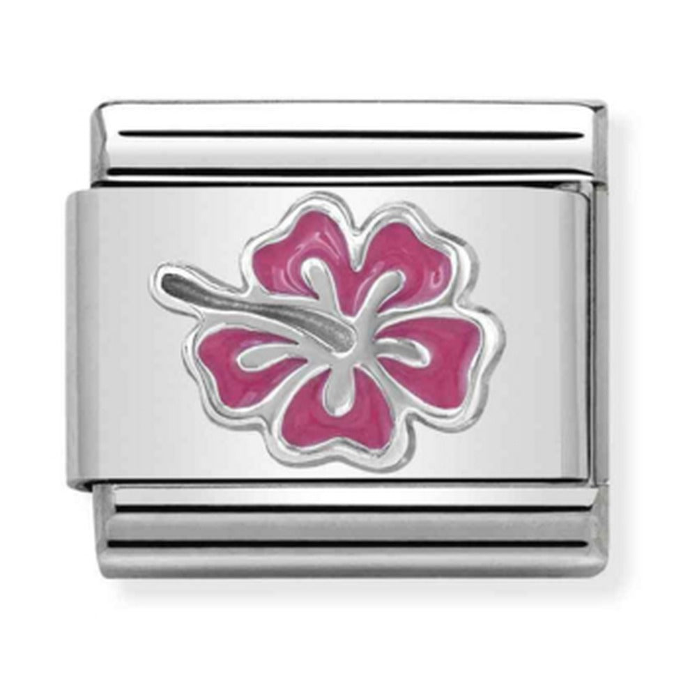 Nomination Composable Silver Pink Hibiscus Charm 330202/24